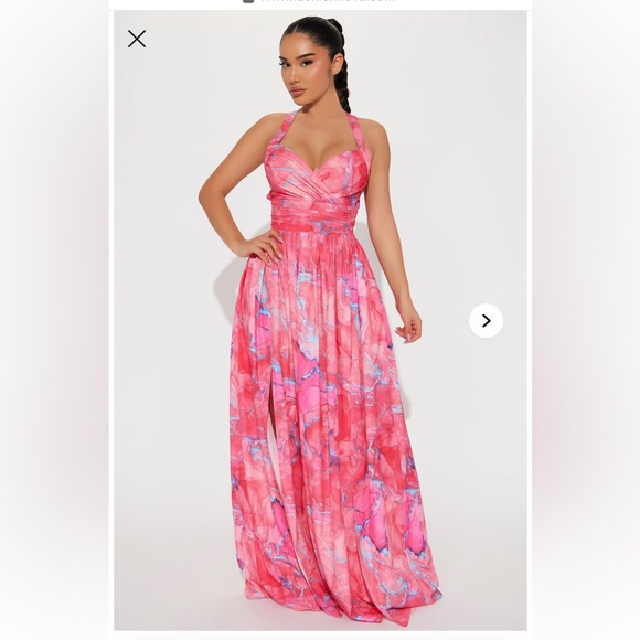 Fashion Nova Dresses & Skirts - Fashion Nova Elegant Pink Marble Maxi Dress